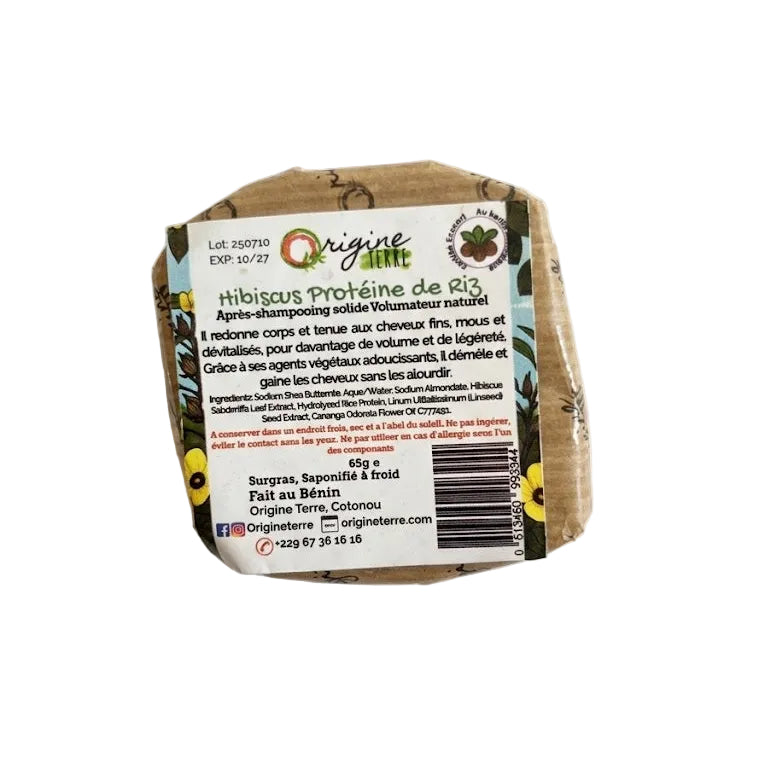 Après-Shampooing Solide Hibiscus Protéine de Riz - Origine et Terre
