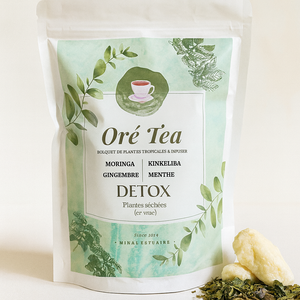Thé Detox au moringa, Gingembre ,Kinkéliba et Menthe - Oré Tea